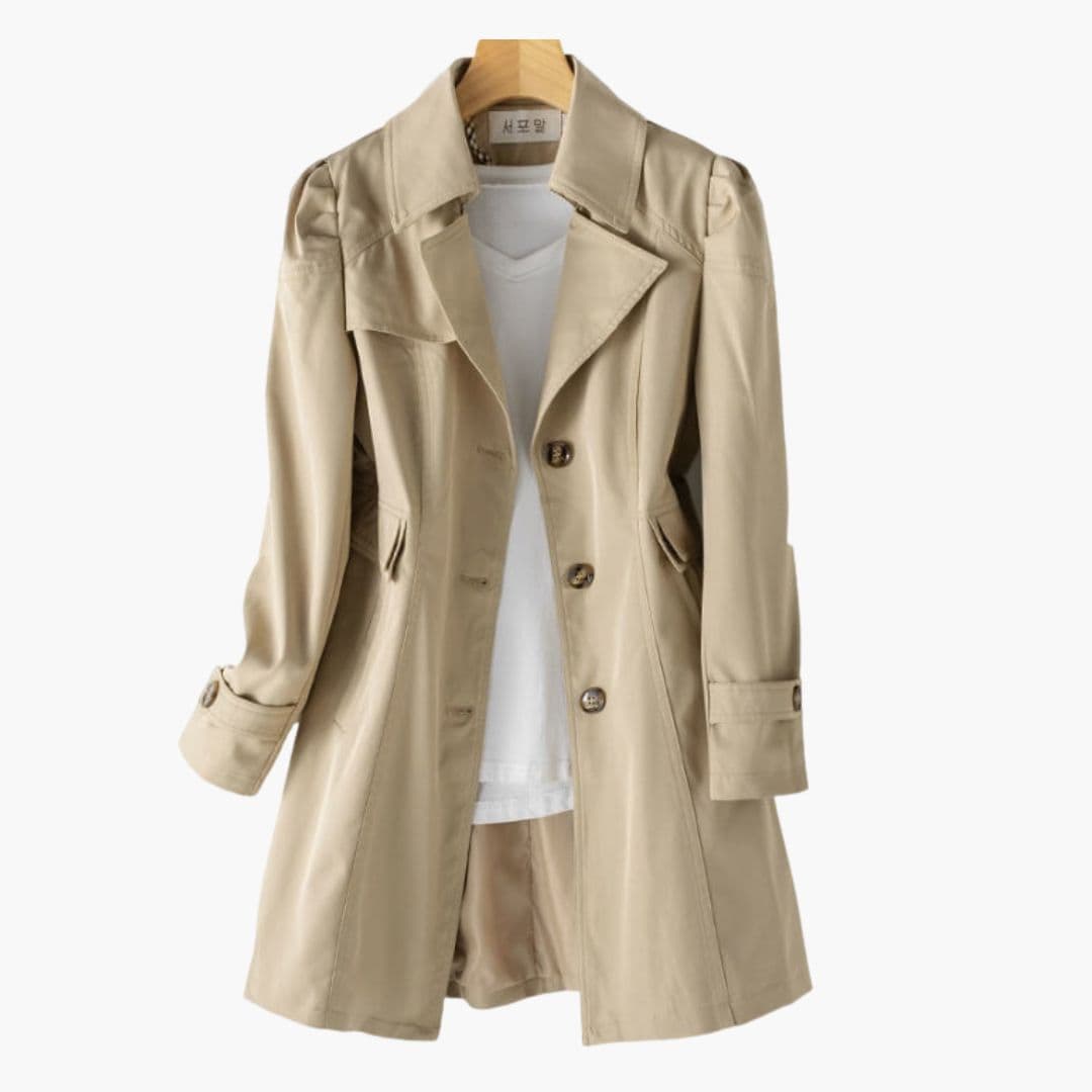 Trench femme avec col à revers et fermeture boutonnée