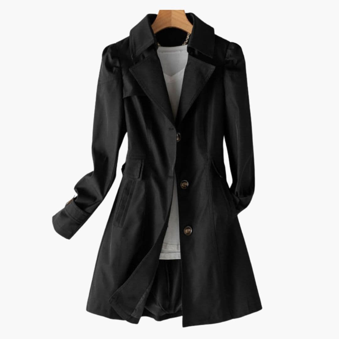 Trench femme avec col à revers et fermeture boutonnée