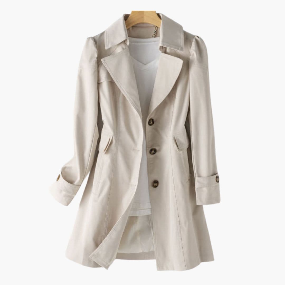 Trench femme avec col à revers et fermeture boutonnée