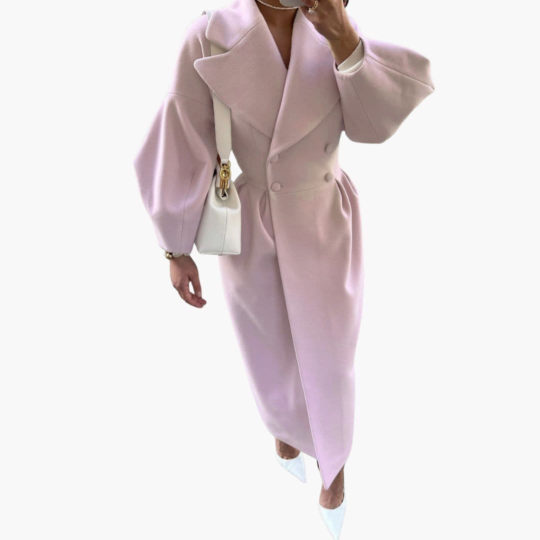 Trench long femme avec col à revers