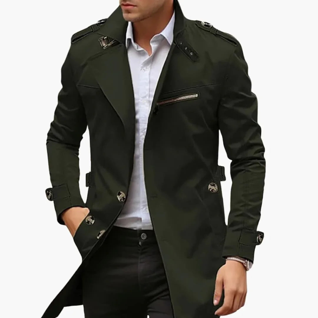Trench pour homme avec double fermeture
