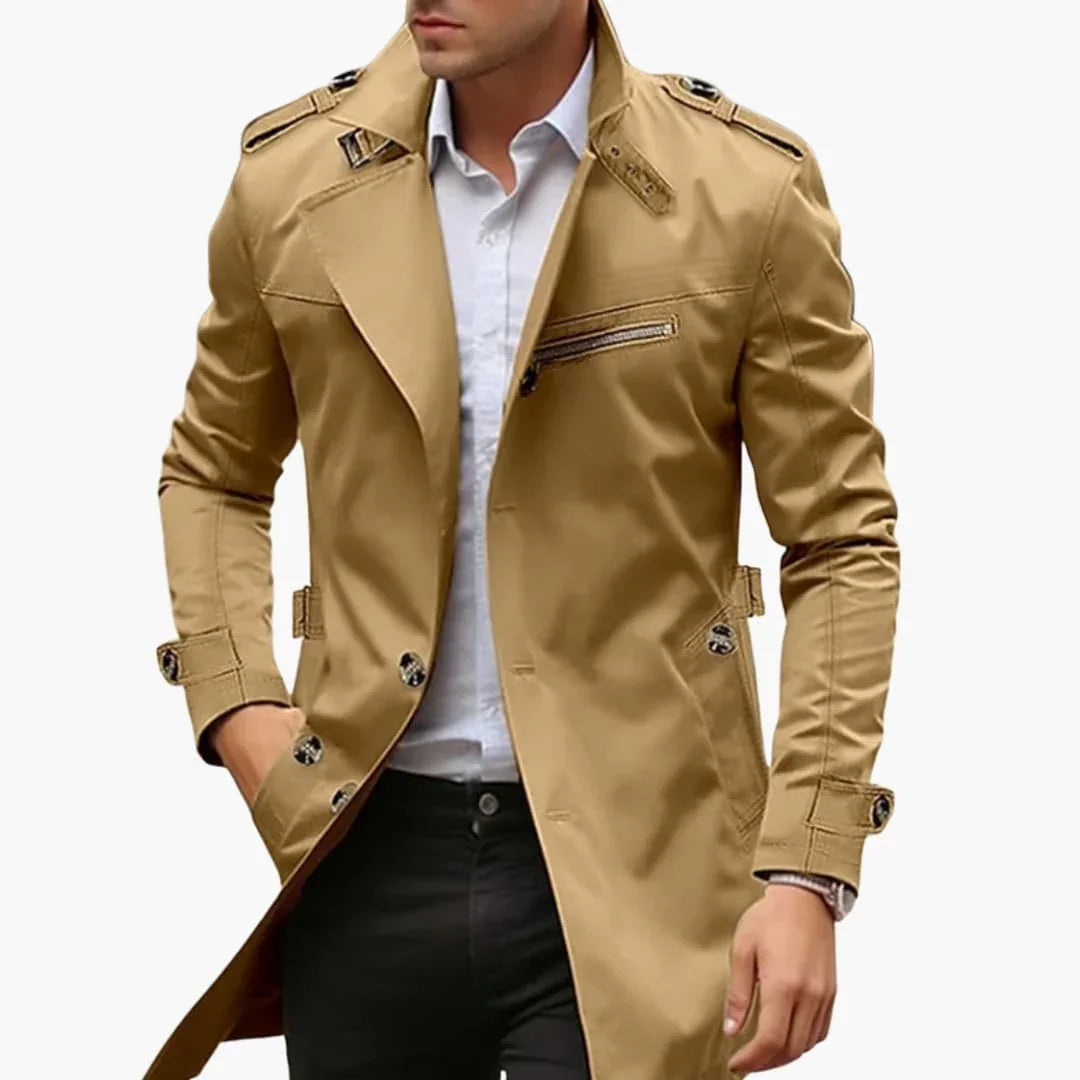 Trench pour homme avec double fermeture