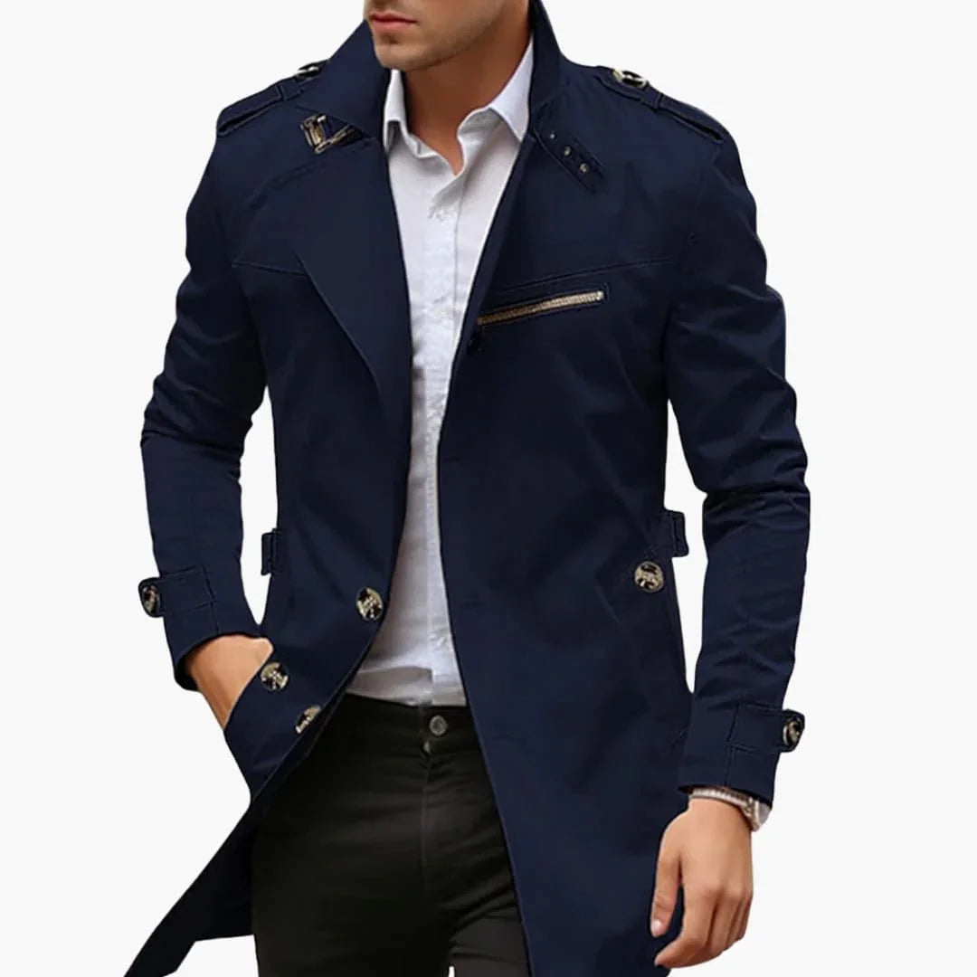 Trench pour homme avec double fermeture