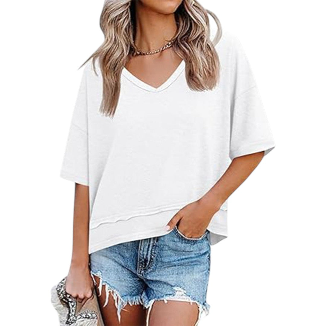 Women's V-neck Short-sleeve Shirt