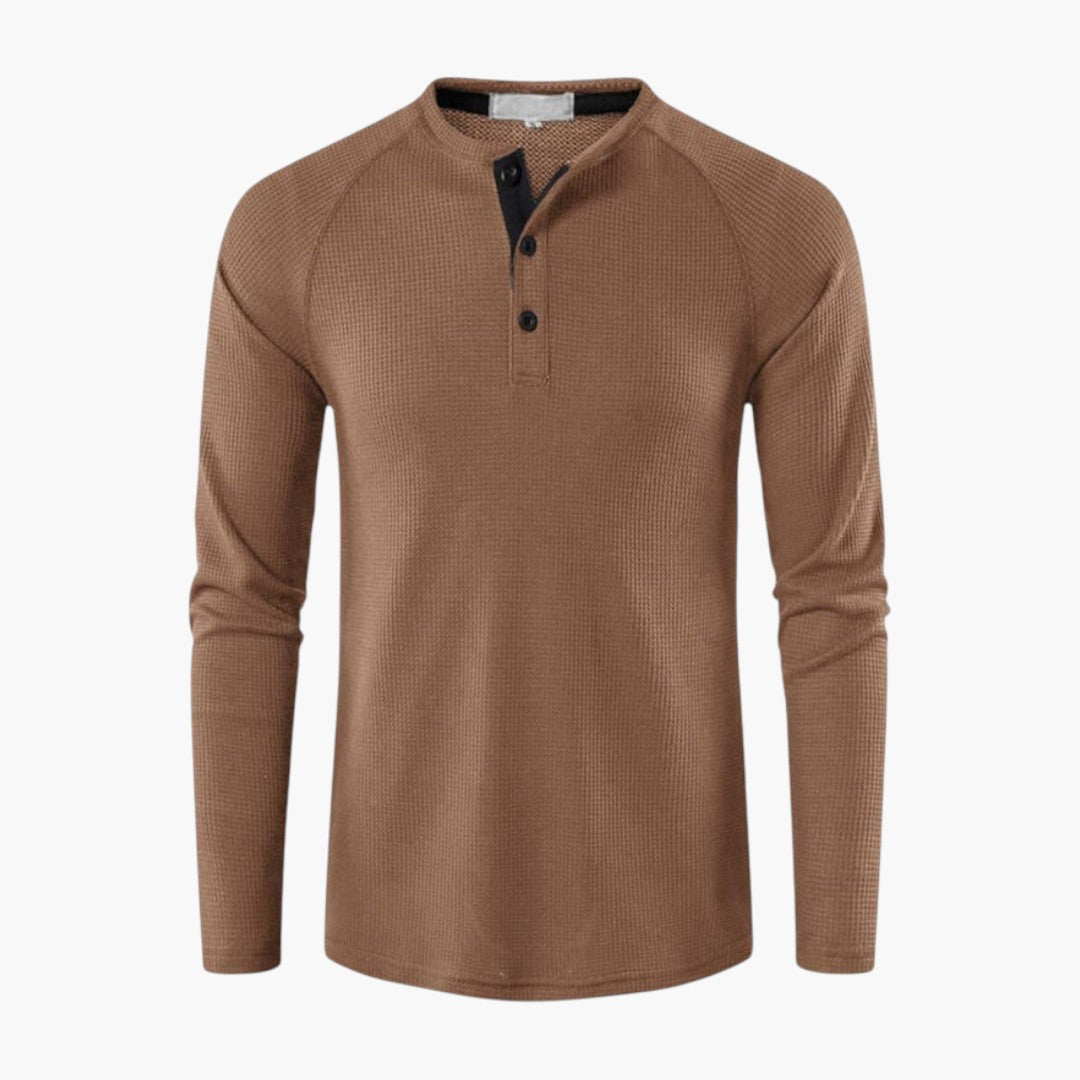 Maglietta Henley da uomo con patta abbottonata