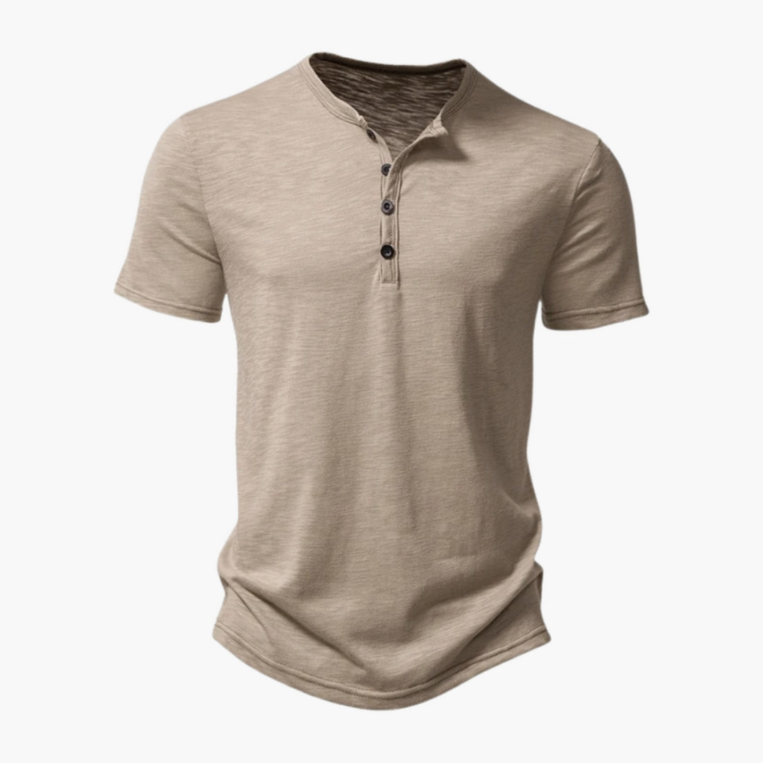 Men's Henley Shirt with Buttoned Placket