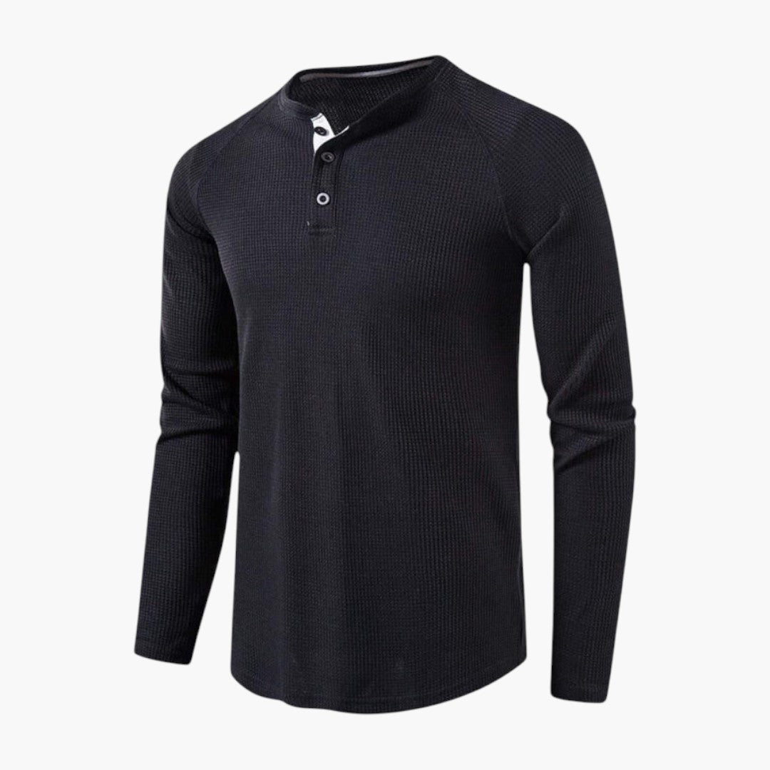Maglietta Henley da uomo con patta abbottonata