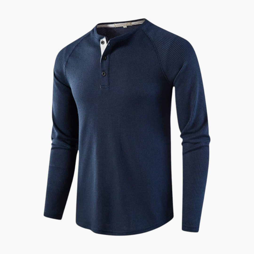 Maglietta Henley da uomo con patta abbottonata