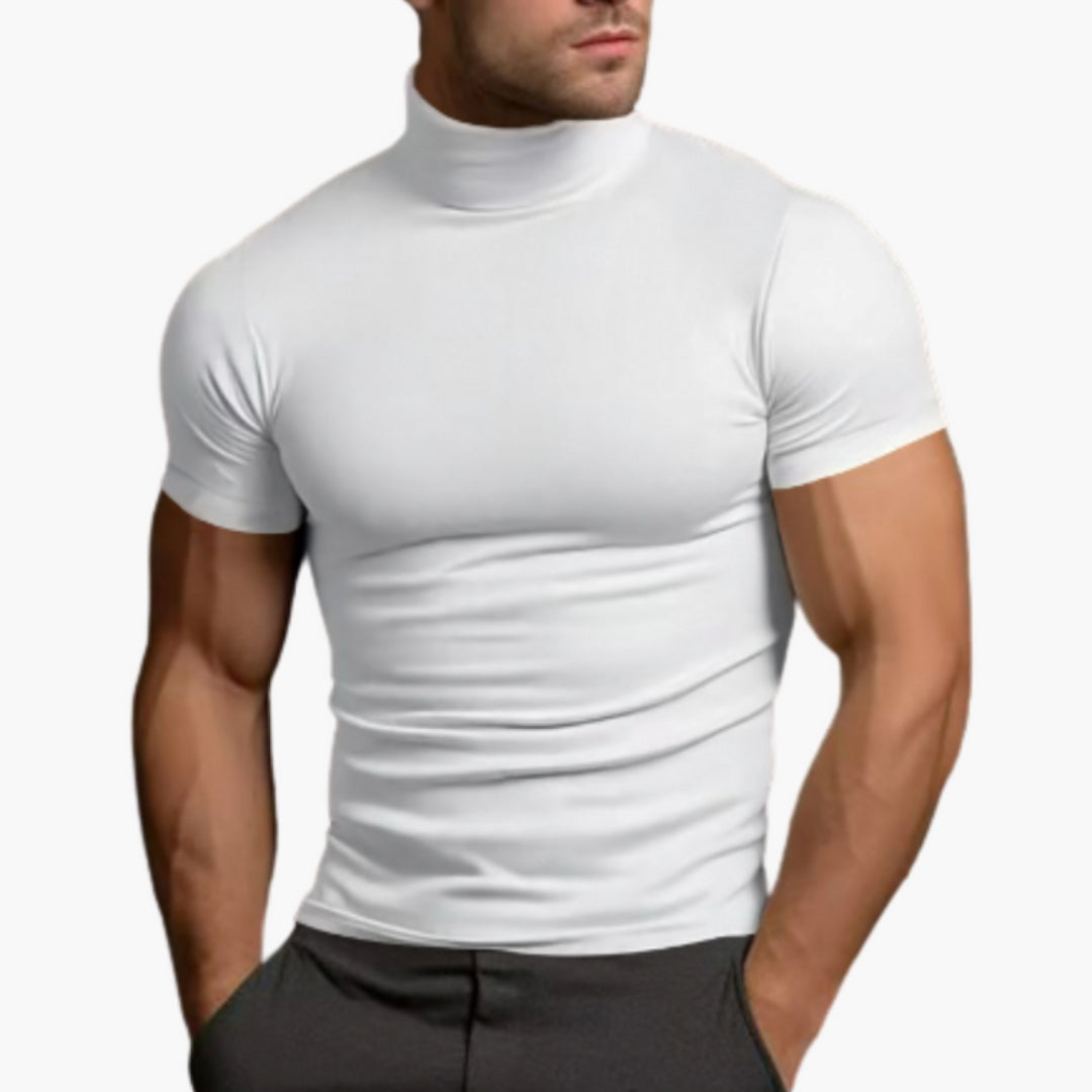 Camiseta para hombre con cuello vuelto y mangas cortas