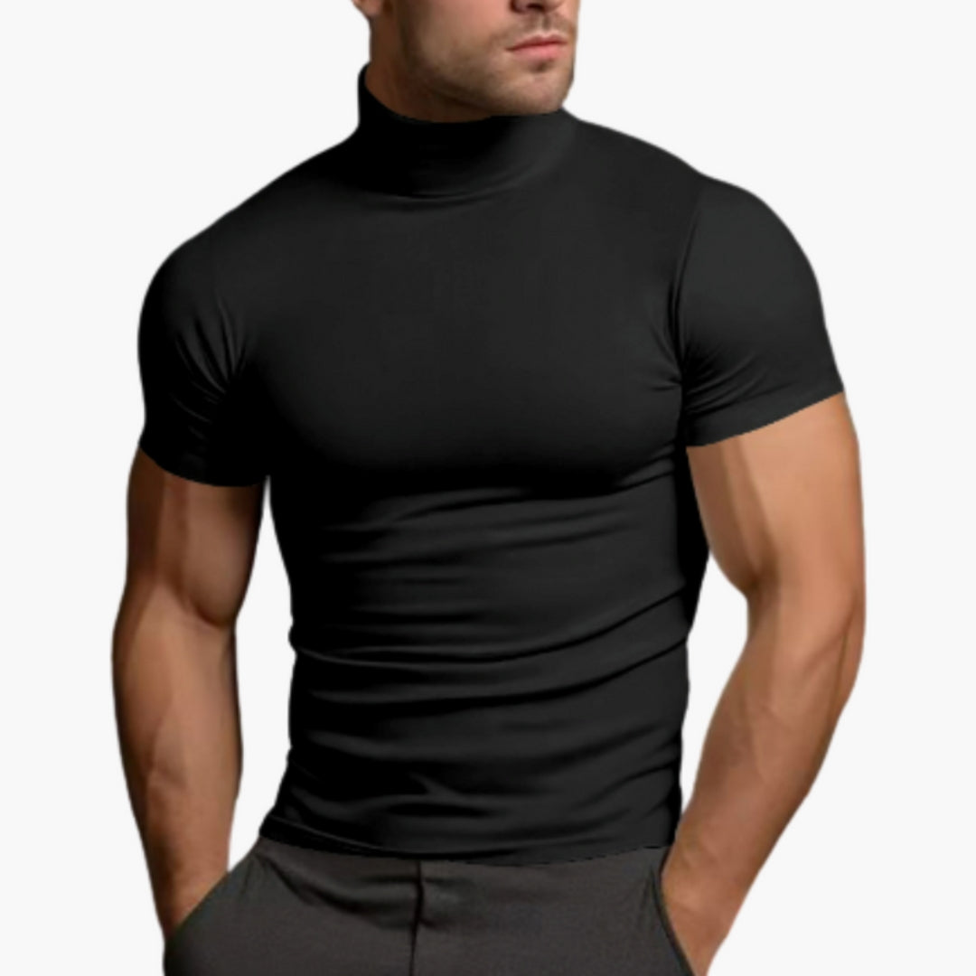 Camiseta para hombre con cuello vuelto y mangas cortas