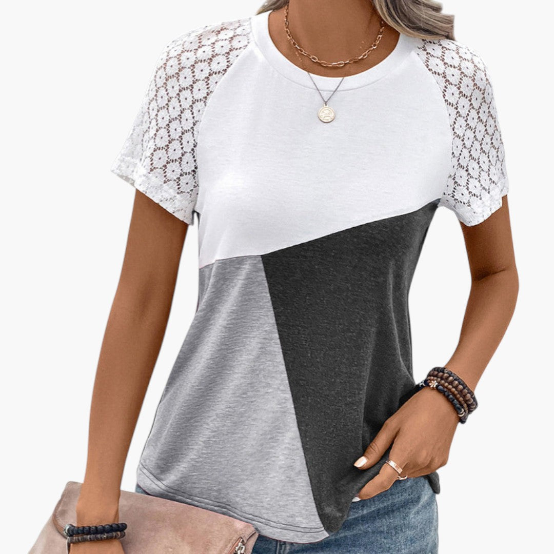 Maglietta donna con maniche in pizzo