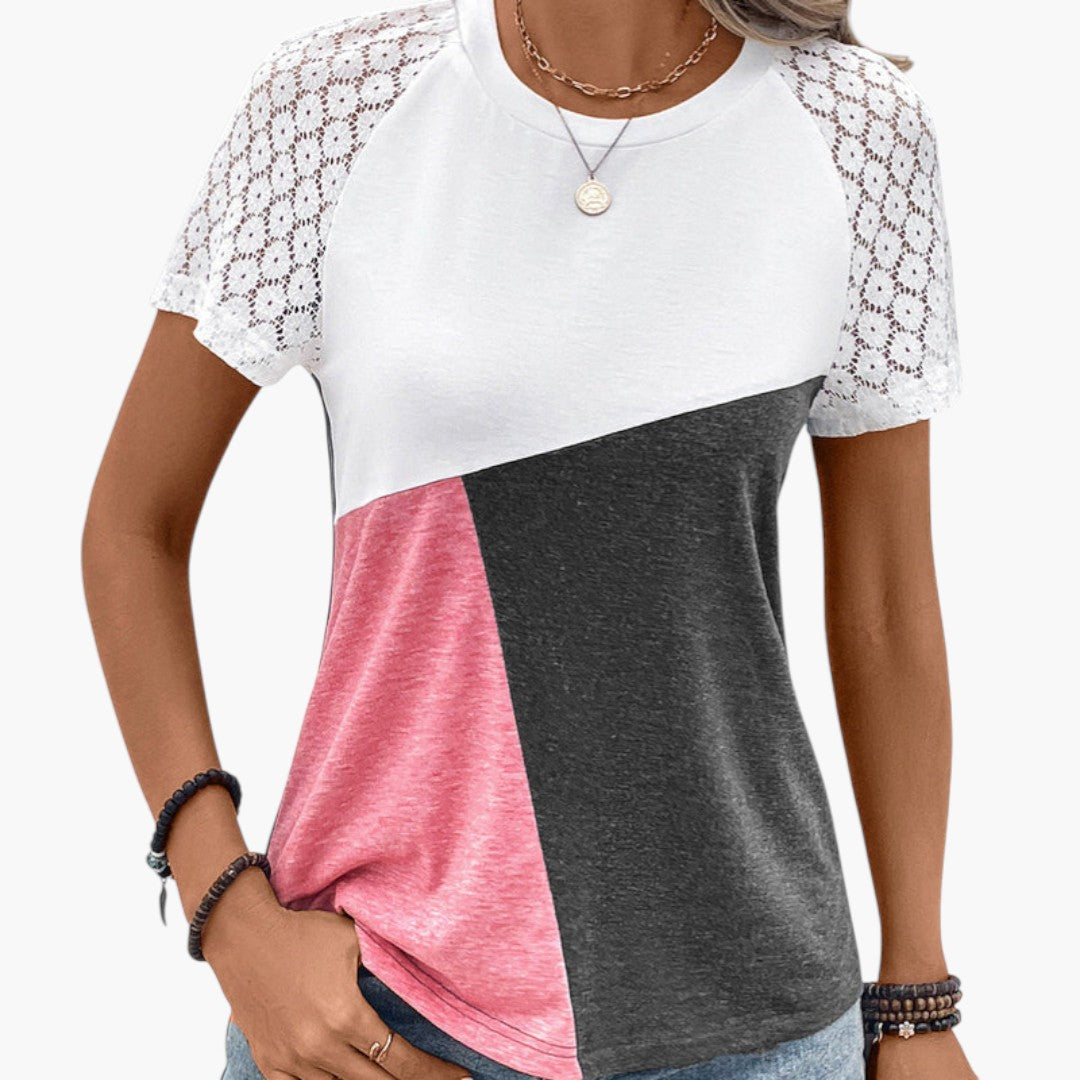 Maglietta donna con maniche in pizzo