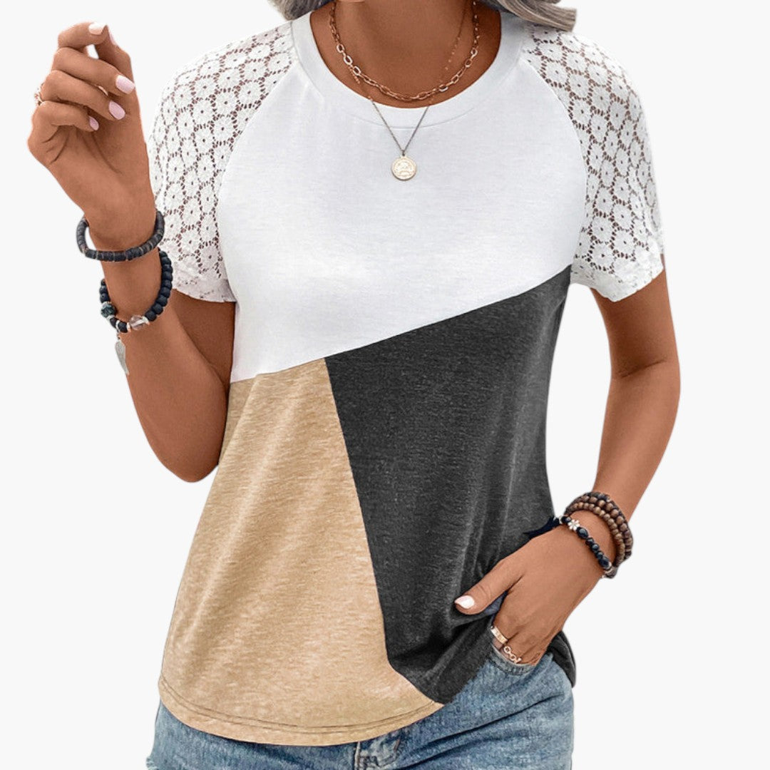 Maglietta donna con maniche in pizzo