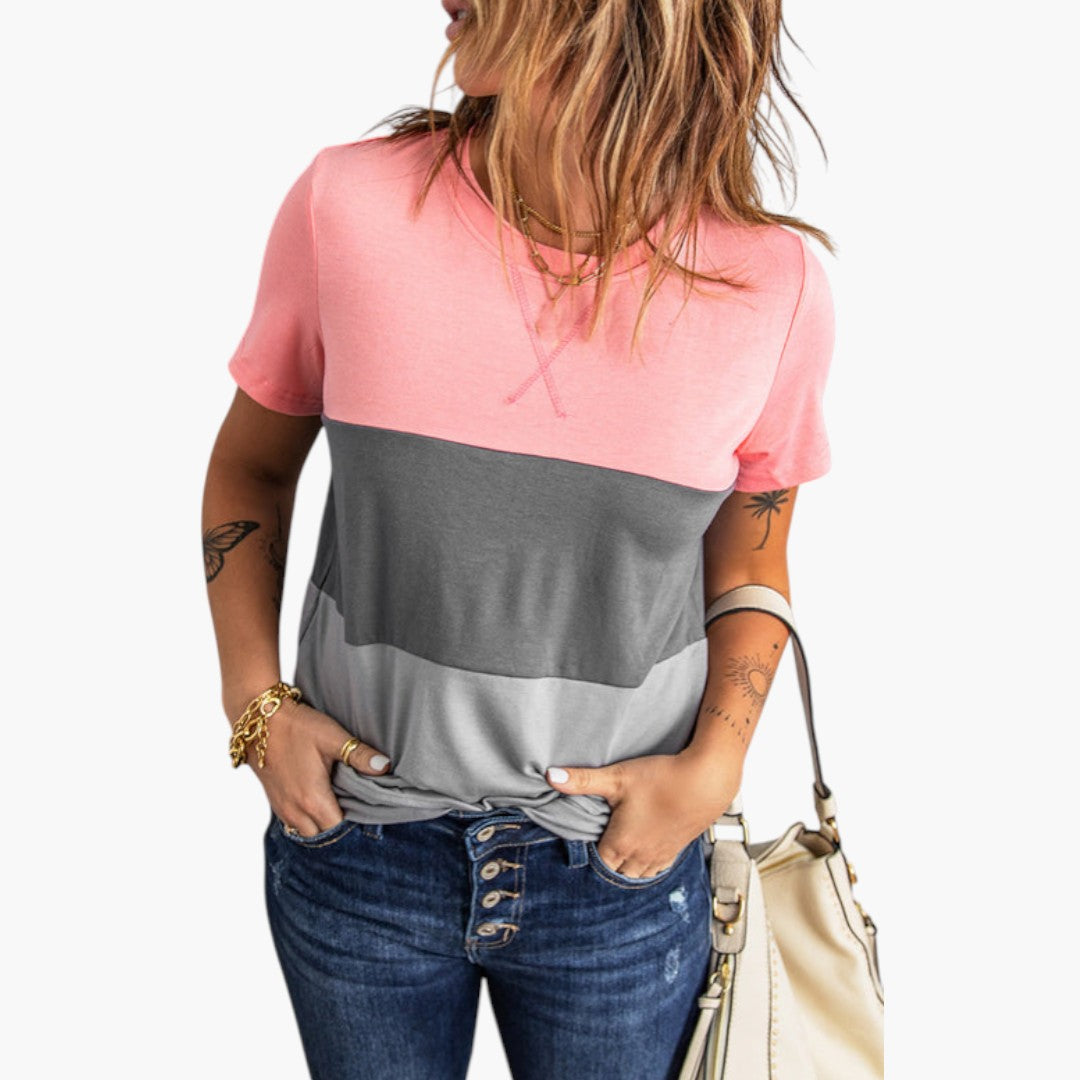 women's shirt with color block panels