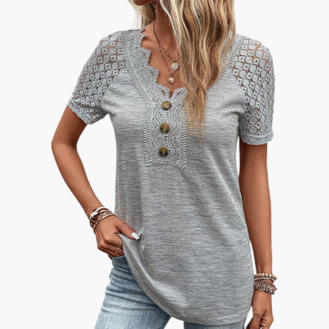 Maglietta donna con inserti in pizzo