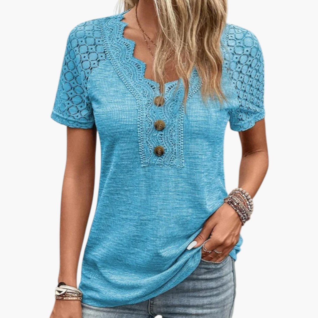 Maglietta donna con inserti in pizzo