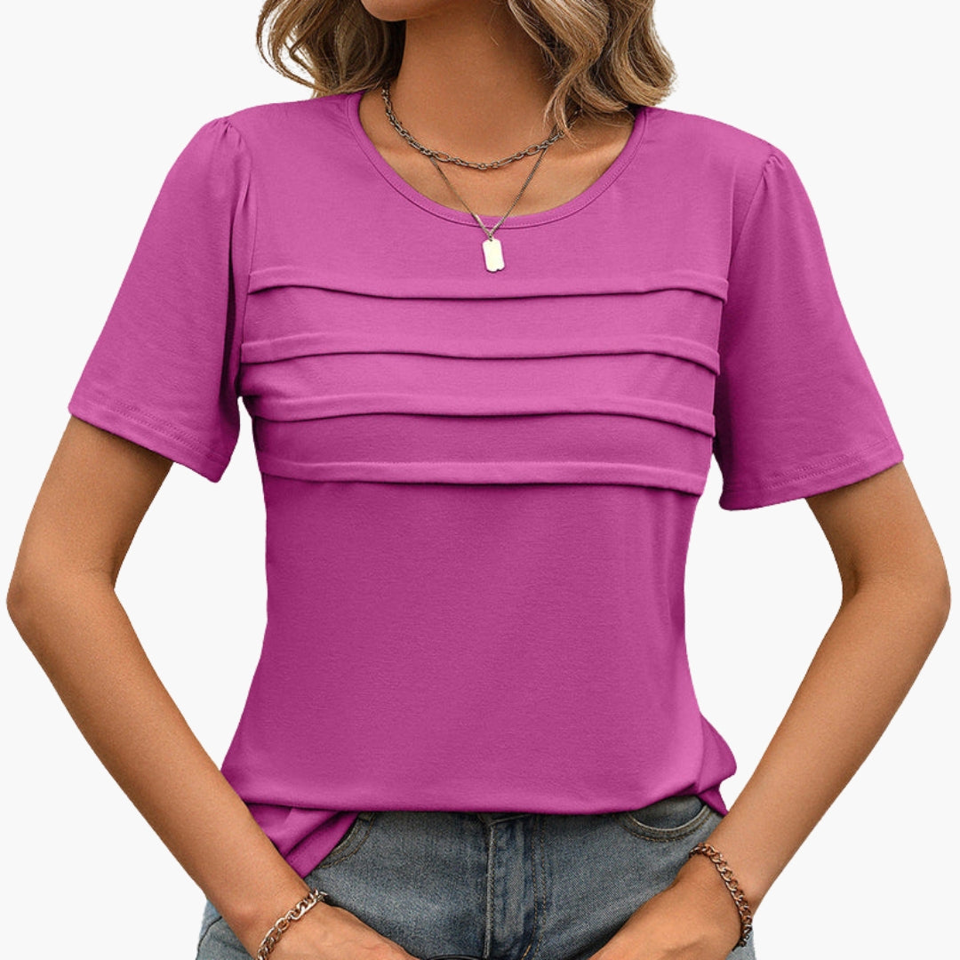 dames T-shirt met overlappende voorpanelen