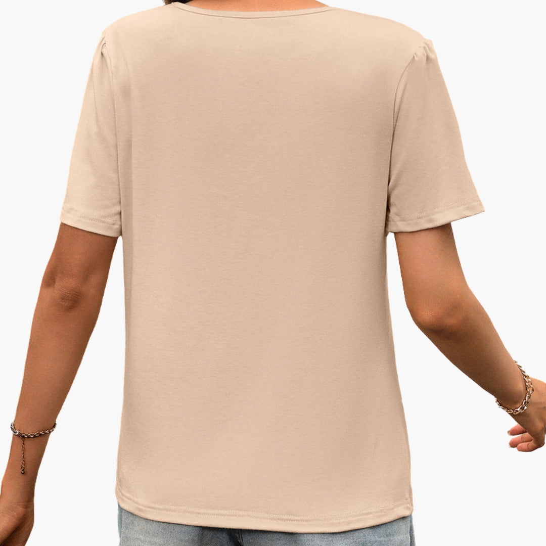 dames T-shirt met overlappende voorpanelen