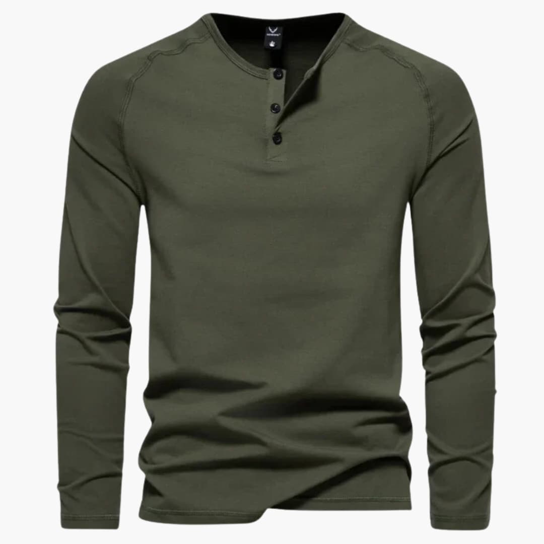 T shirt homme à col boutonné et ourlet droit