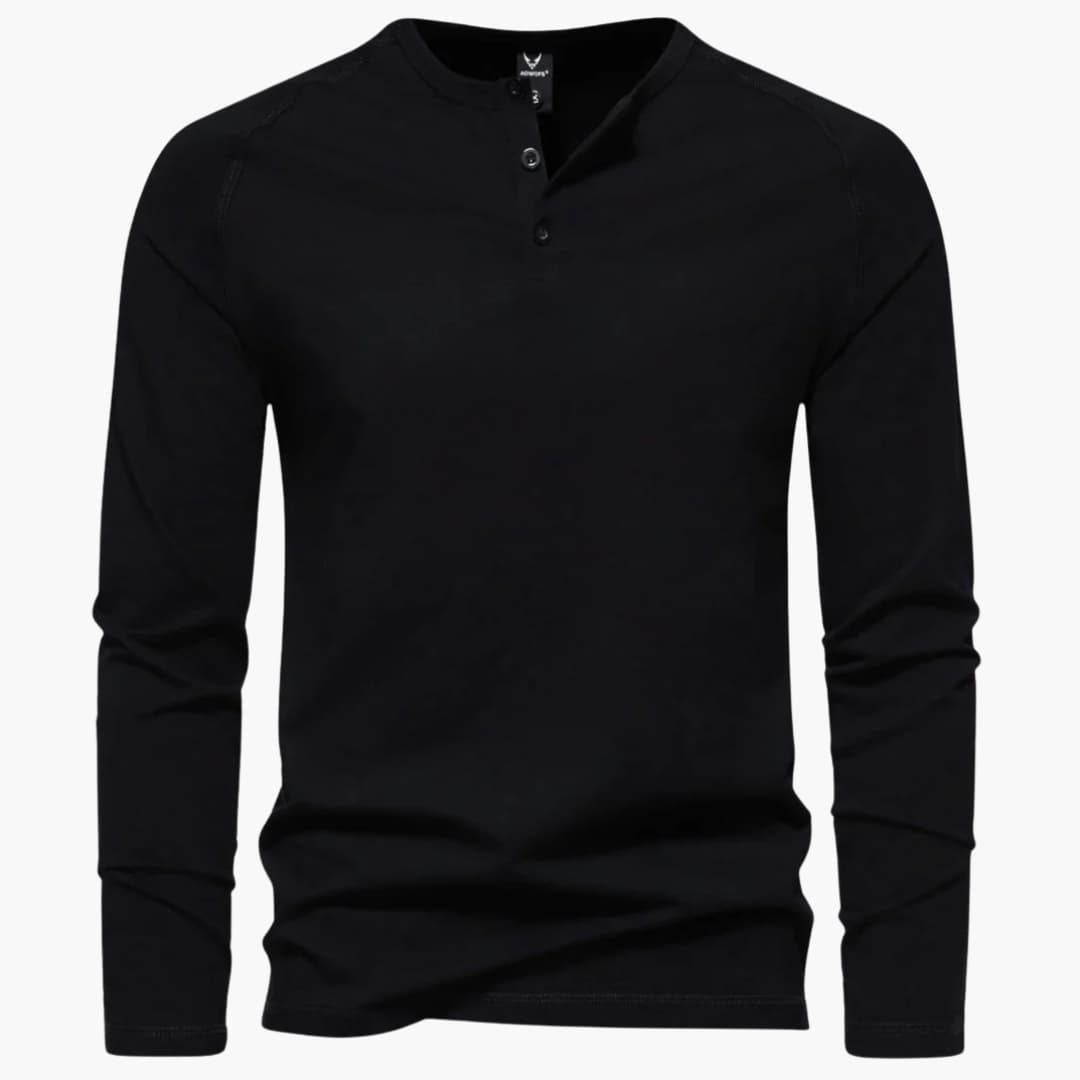 T shirt homme à col boutonné et ourlet droit