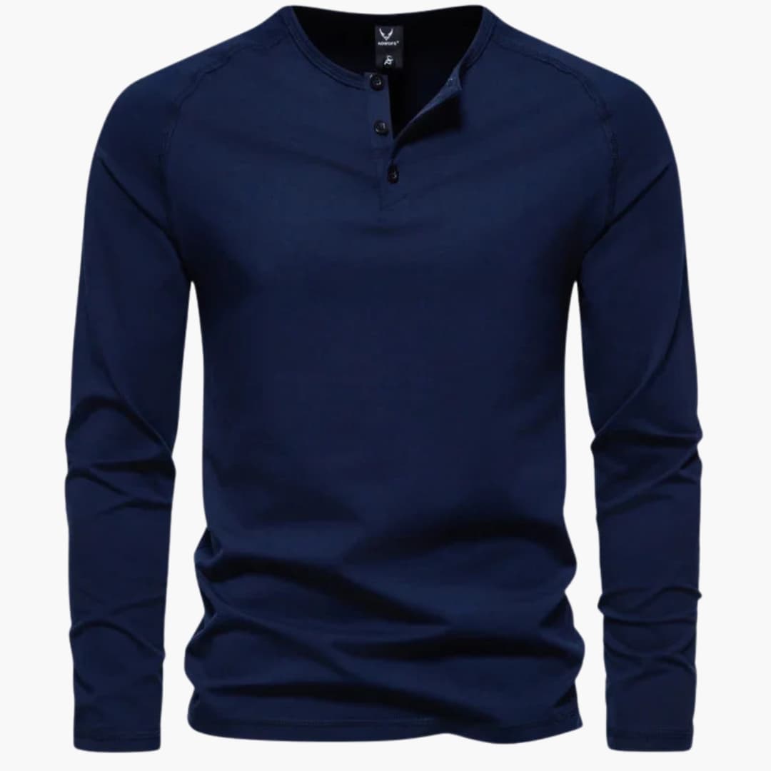 T shirt homme à col boutonné et ourlet droit