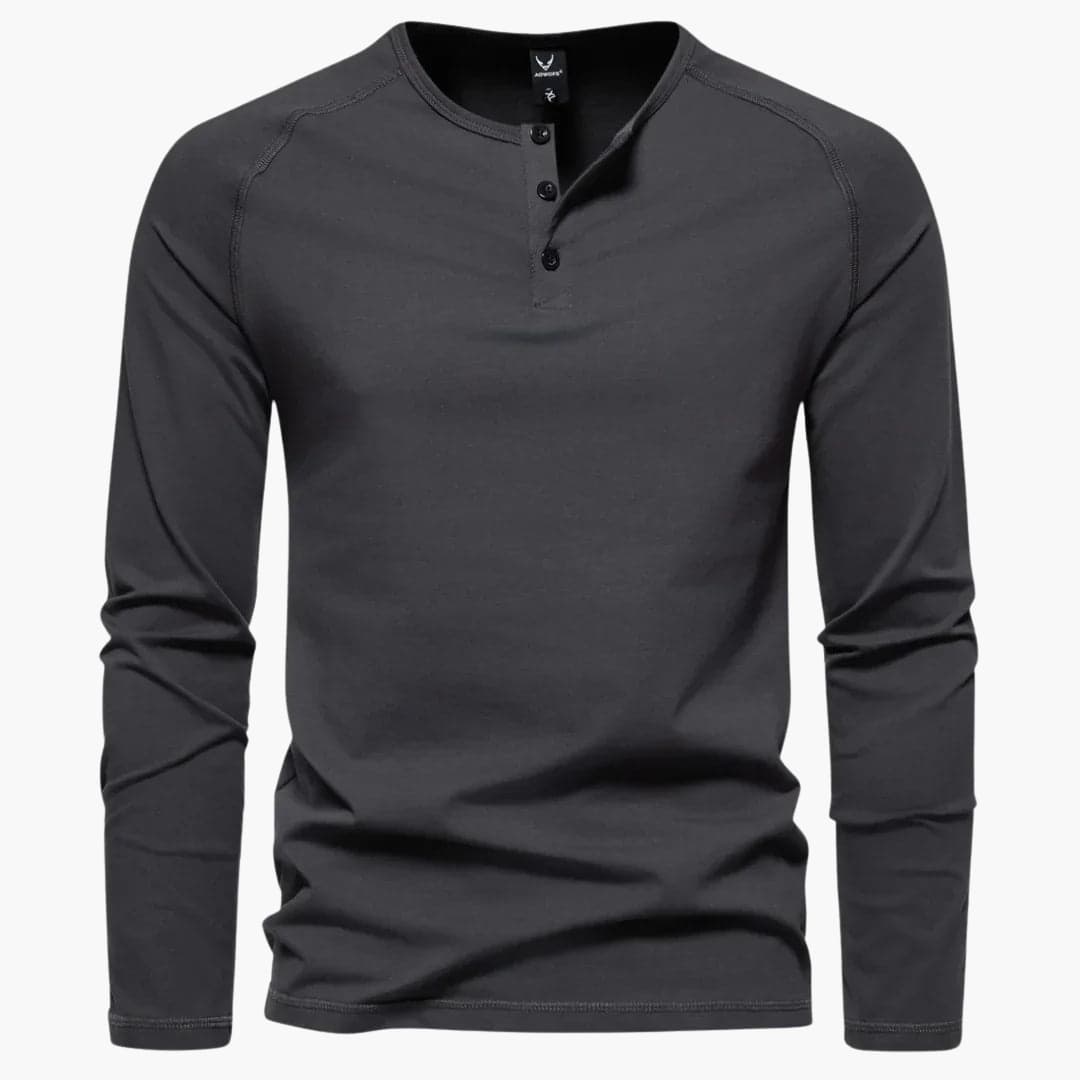 T shirt homme à col boutonné et ourlet droit