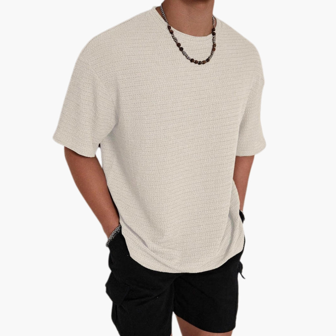 T shirt homme col rond avec surface texturée