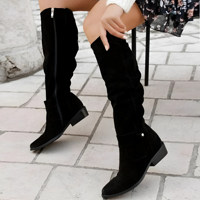 Bottes hautes femme en suédine | Style décontracté chic pour l’automne et l’hiver