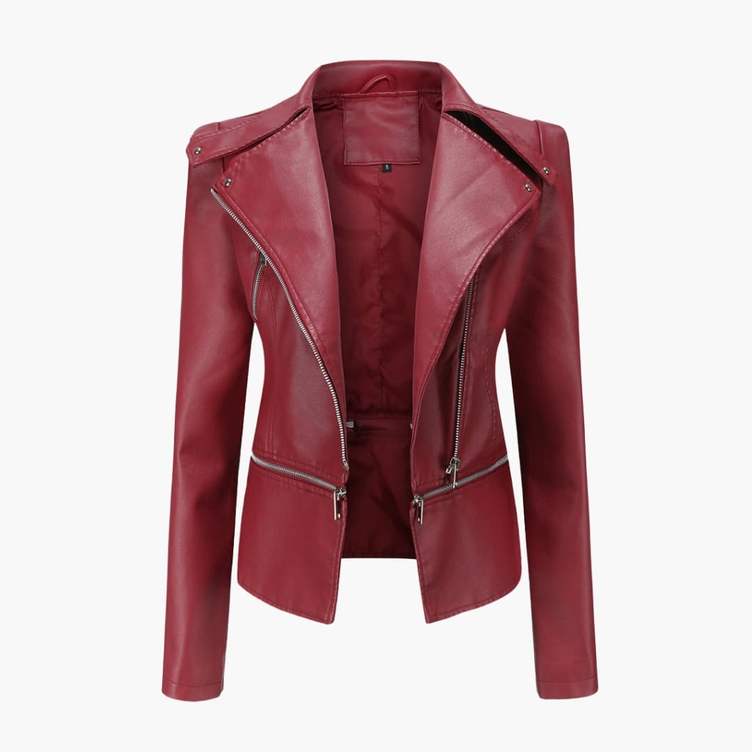 Veste Biker Femme avec Coupe Slim