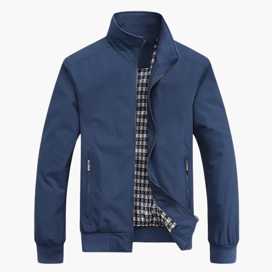 Veste Bomber Homme avec Col Montant et Poches Zippées