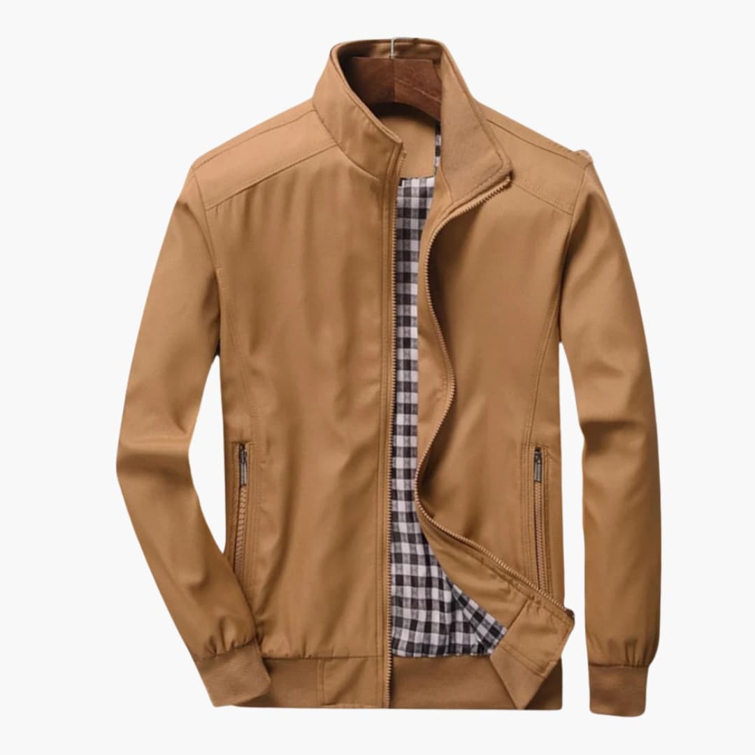 Veste Bomber Homme avec Col Montant et Poches Zippées