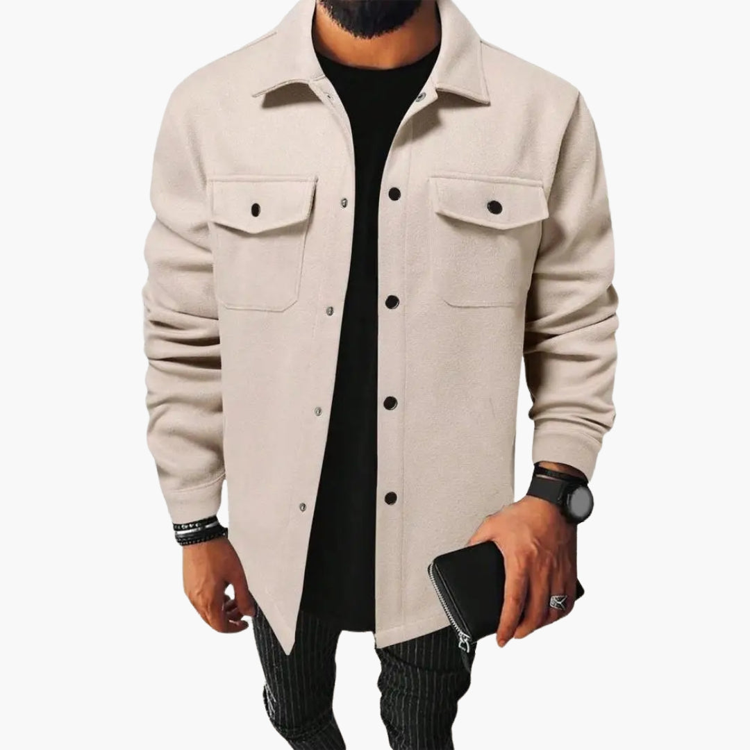 Men's Shirt Jacket Loose Fit with Chest Pockets