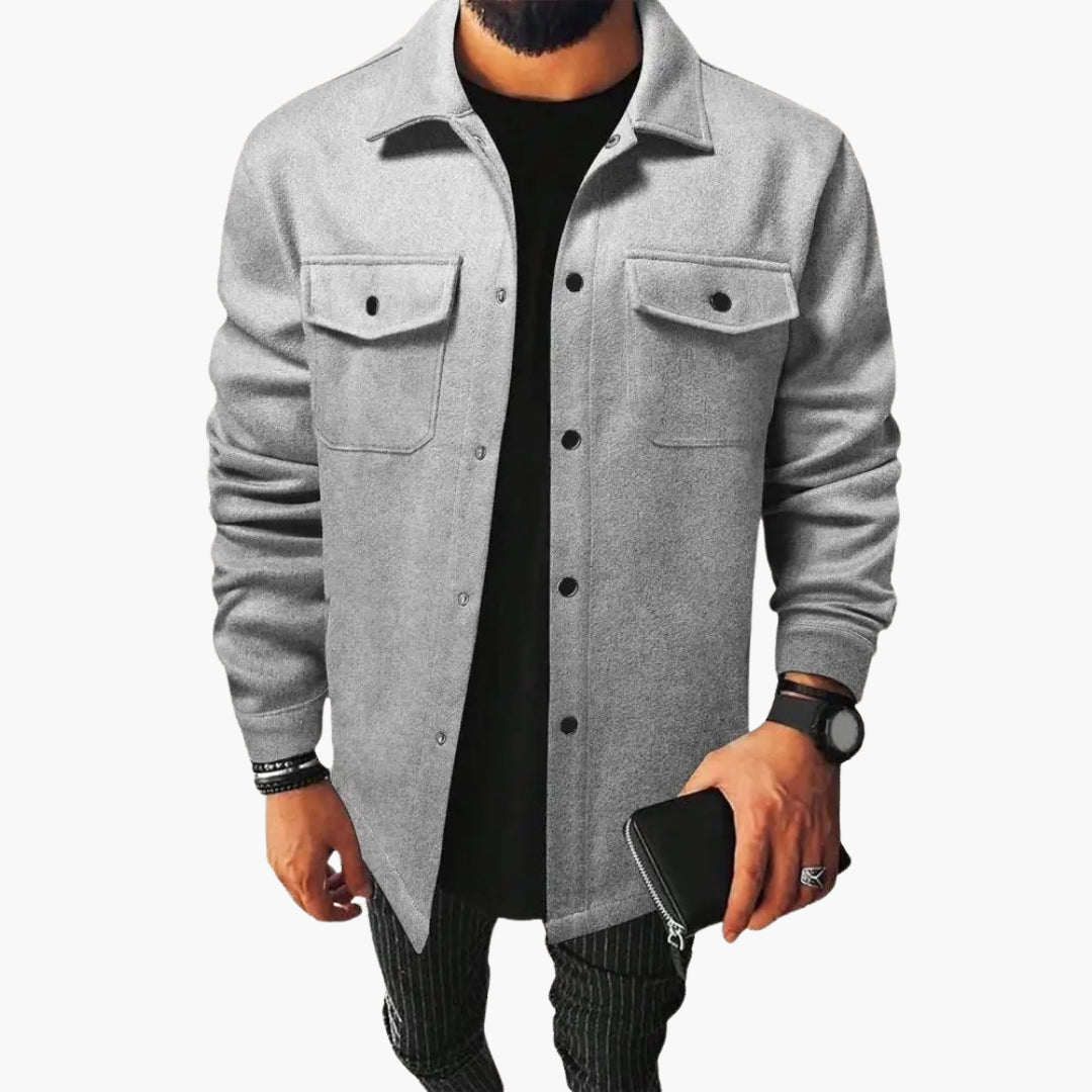 Men's Shirt Jacket Loose Fit with Chest Pockets