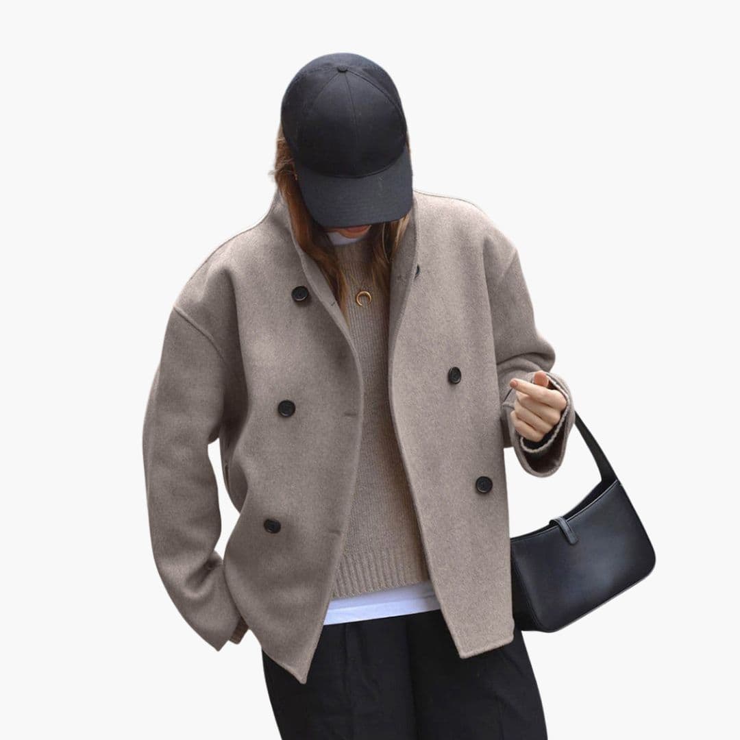 Veste Courte Femme avec Col Montant