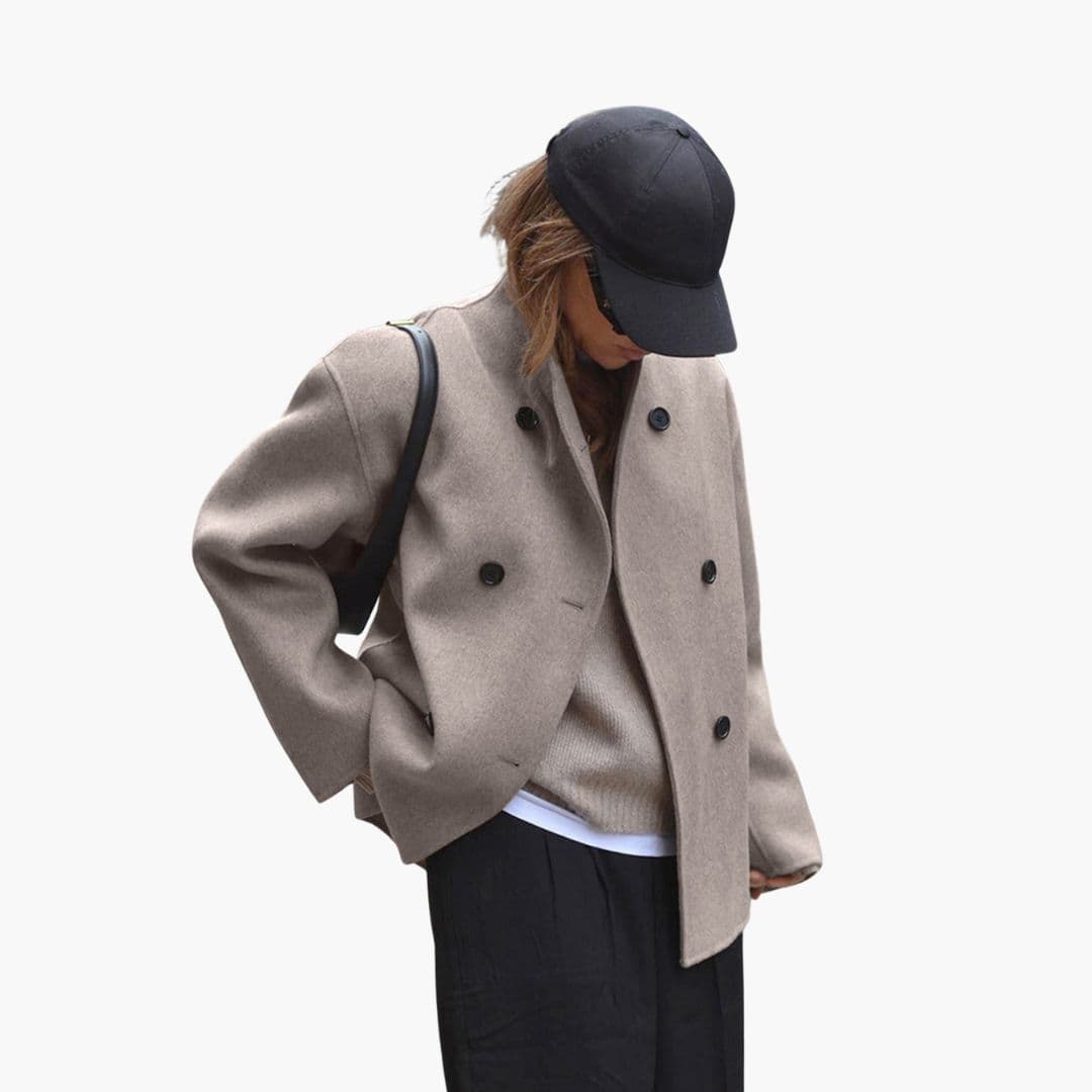 Veste Courte Femme avec Col Montant