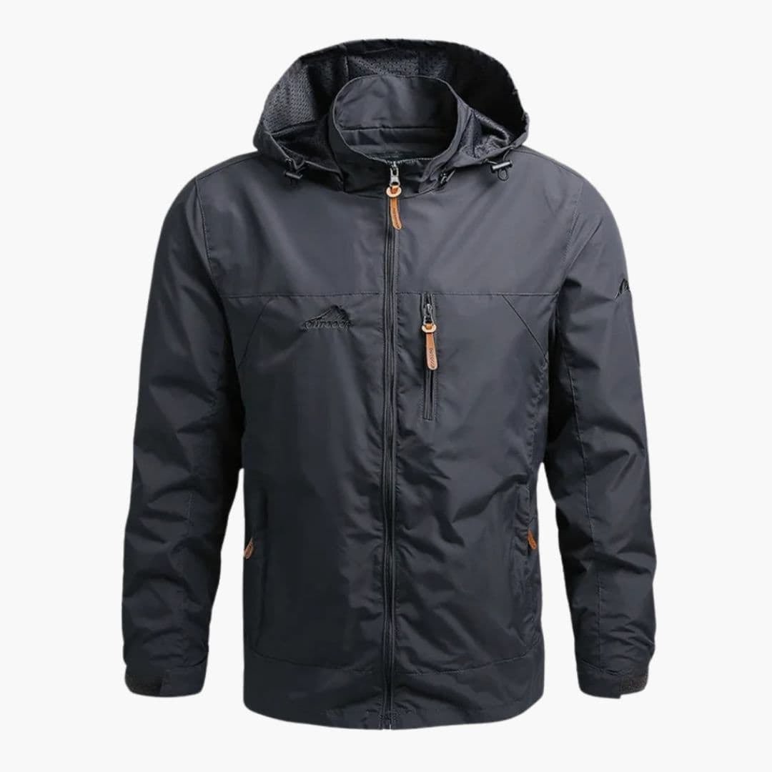 Chaqueta para hombre con capucha, cierre con cremallera y bolsillos