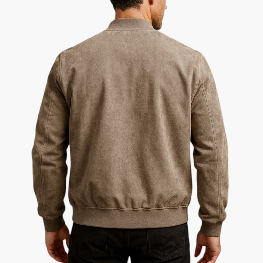 Men's Jacket with Zipper Closure and Long Sleeves