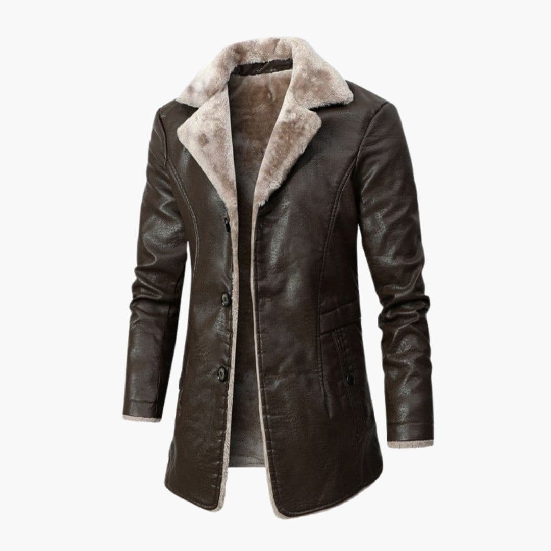 Veste Homme avec Fermeture à Boutons et Col à Revers