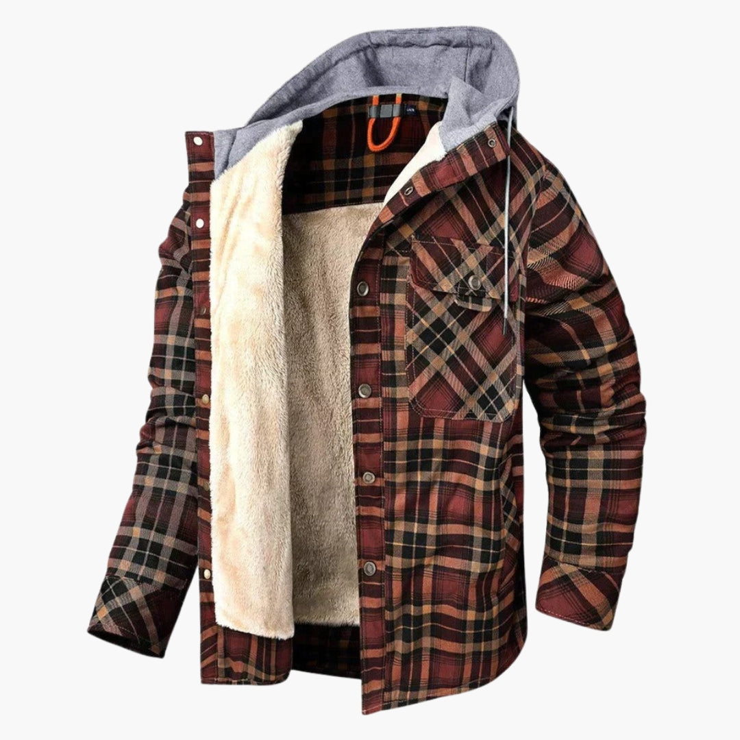 Veste Homme en Flanelle avec Capuche