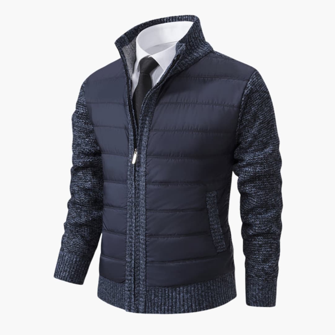 Veste Matelassée Homme avec Manches Tricotées et Col Montant