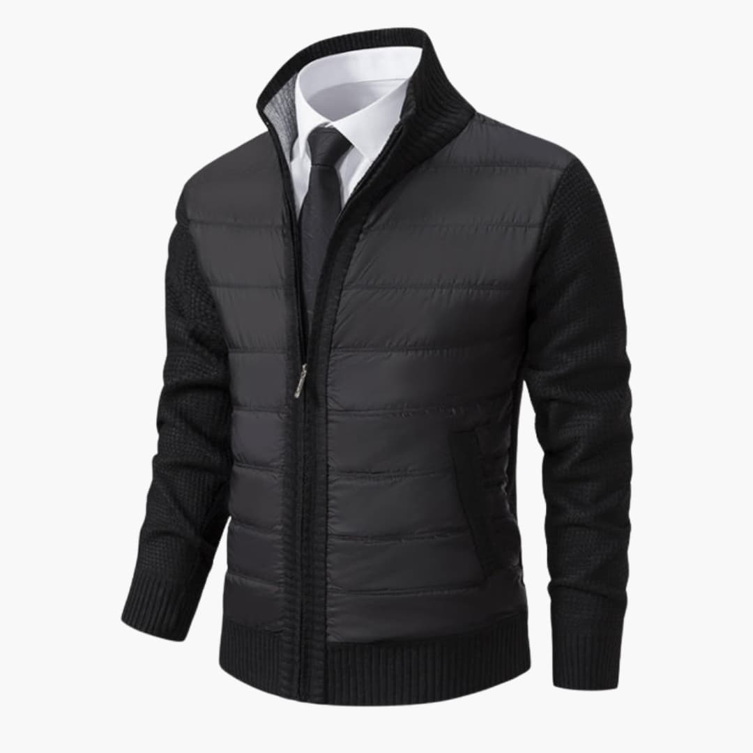Veste Matelassée Homme avec Manches Tricotées et Col Montant