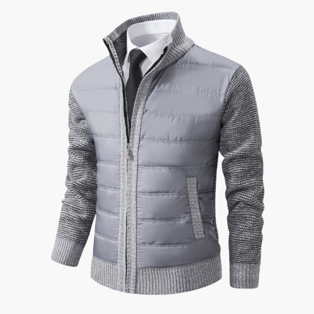 Veste Matelassée Homme avec Manches Tricotées et Col Montant