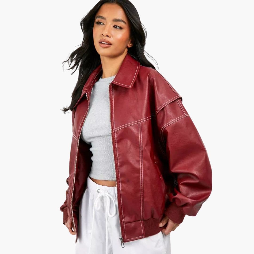Veste Oversize Femme avec Fermeture Zippée