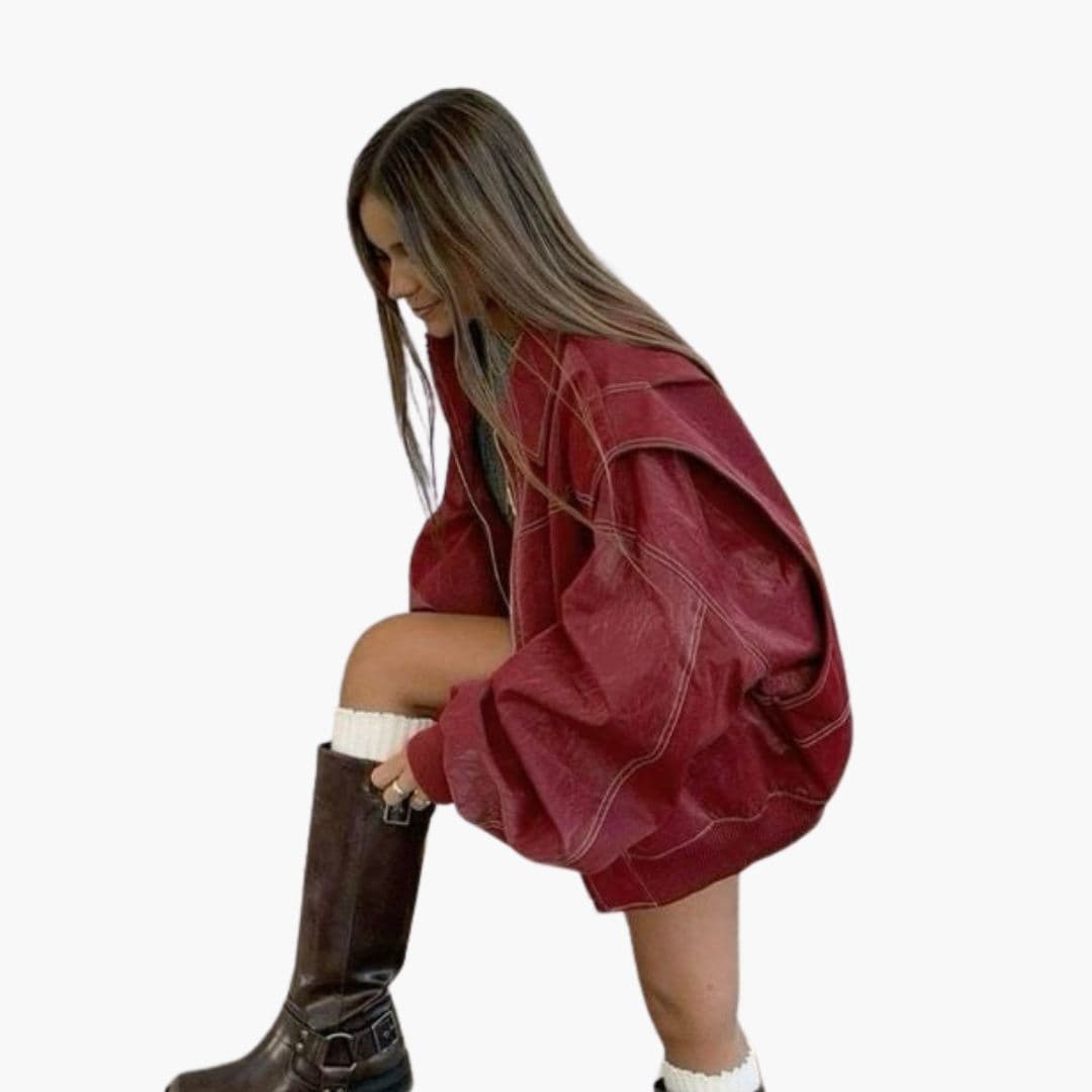 Veste Oversize Femme avec Fermeture Zippée