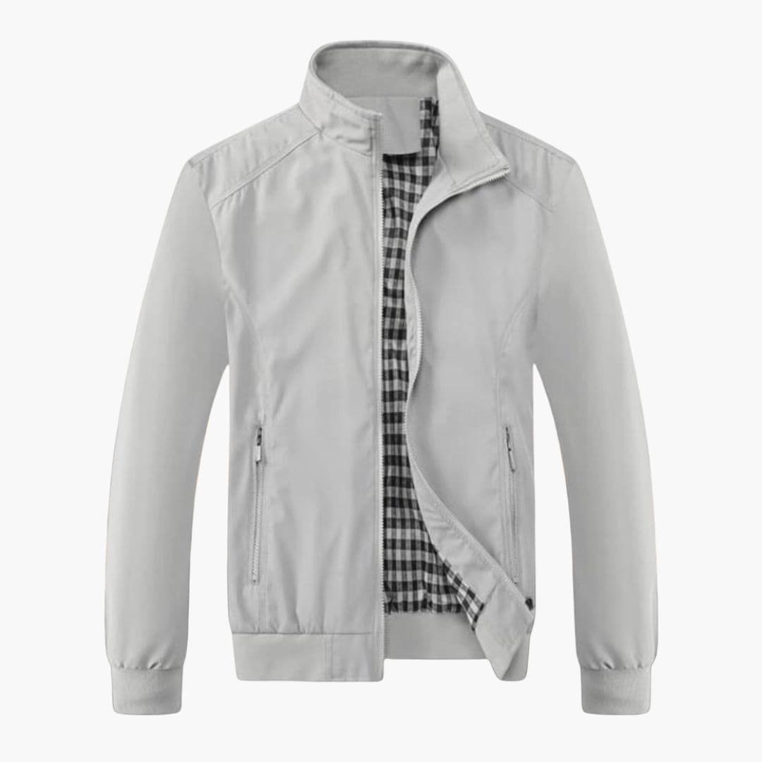 Casaco com fecho éclair para homem com gola alta