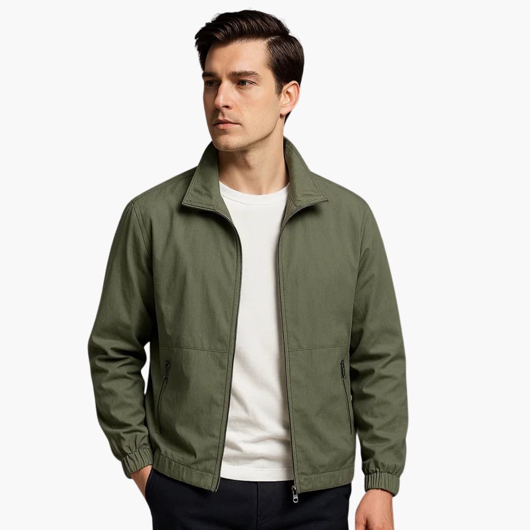 Veste pour homme avec fermeture éclair et poignets élastiques