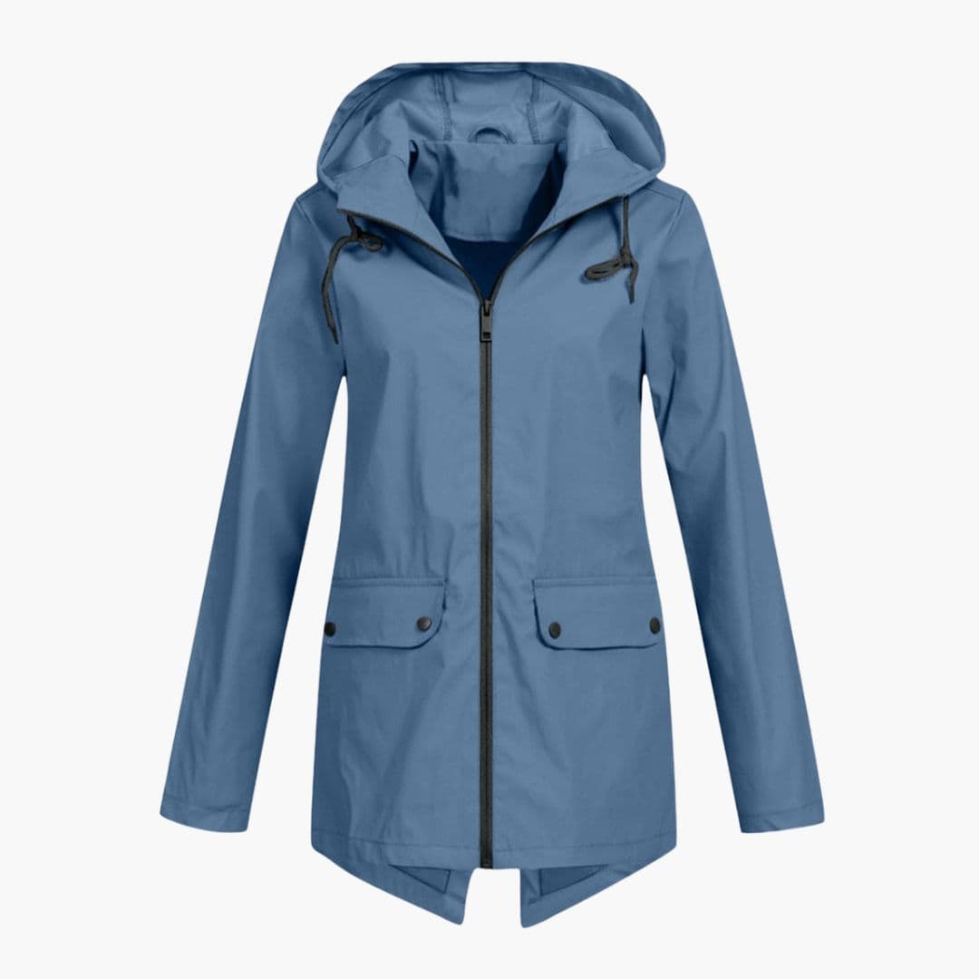 Women's hooded jacket with zip closure