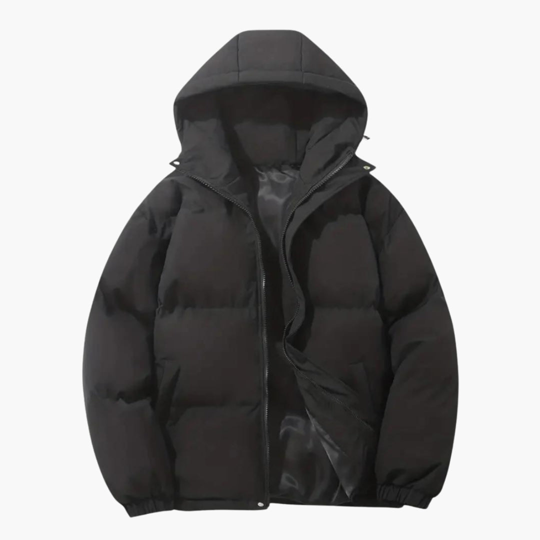 Men's hooded jacket with thermal insulation