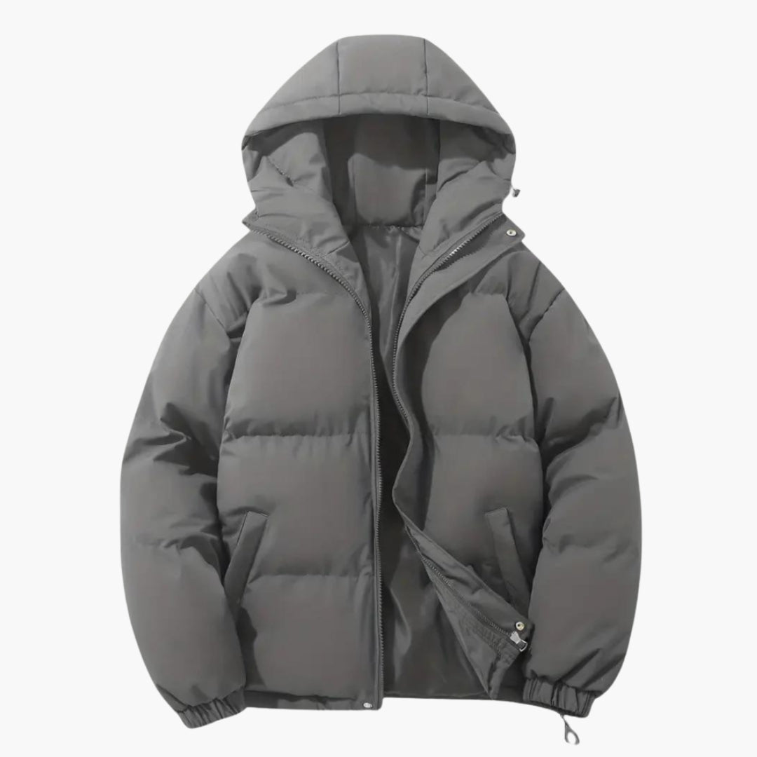 Men's hooded jacket with thermal insulation