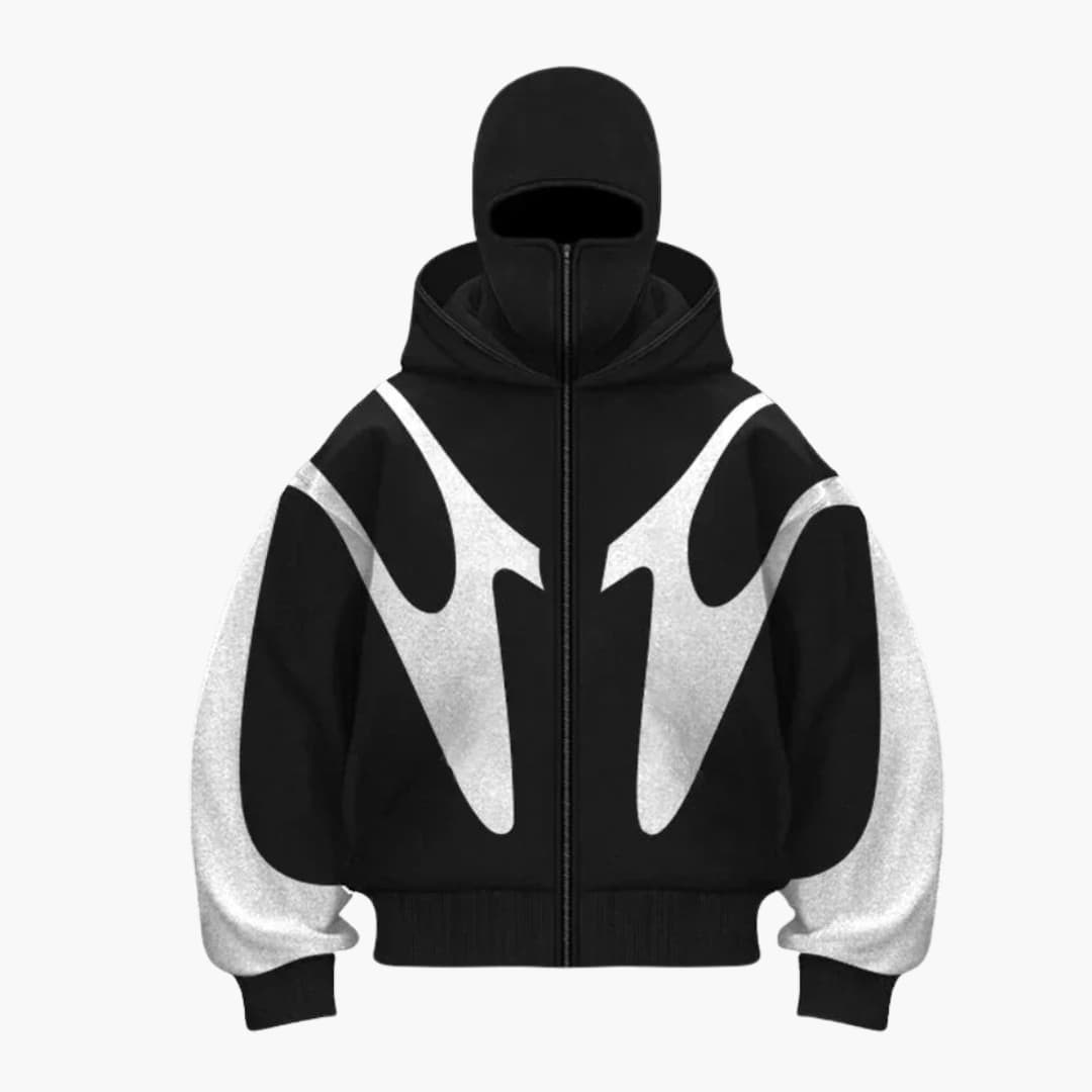 Veste à capuche zippée pour homme avec cagoule